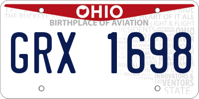 OH license plate GRX1698