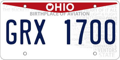 OH license plate GRX1700