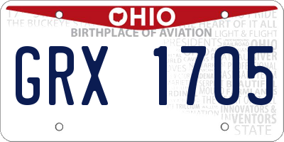 OH license plate GRX1705