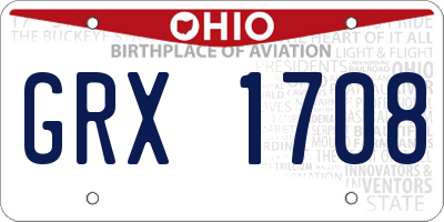 OH license plate GRX1708