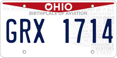 OH license plate GRX1714