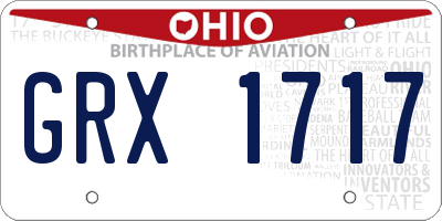 OH license plate GRX1717