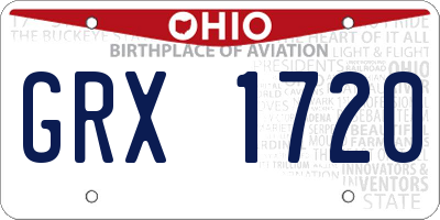 OH license plate GRX1720