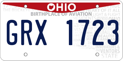 OH license plate GRX1723