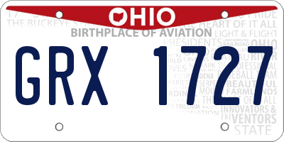 OH license plate GRX1727