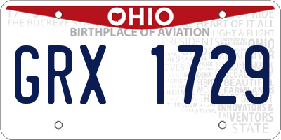 OH license plate GRX1729