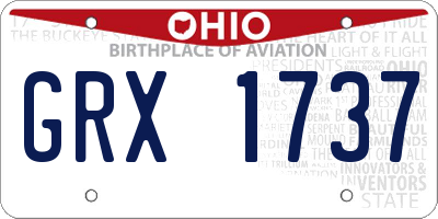 OH license plate GRX1737
