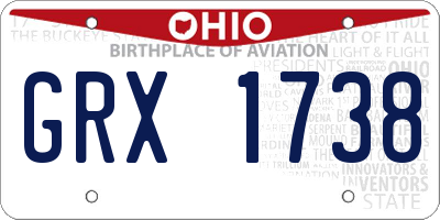 OH license plate GRX1738