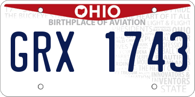 OH license plate GRX1743