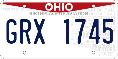 OH license plate GRX1745