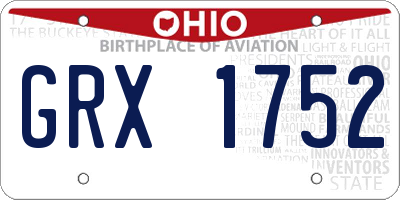 OH license plate GRX1752