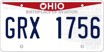 OH license plate GRX1756