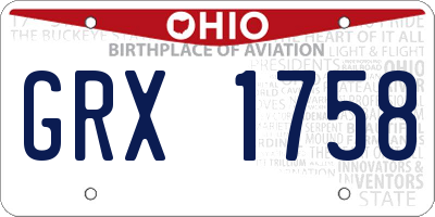 OH license plate GRX1758
