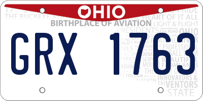 OH license plate GRX1763