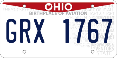 OH license plate GRX1767