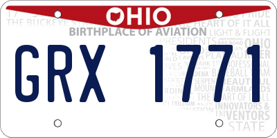 OH license plate GRX1771