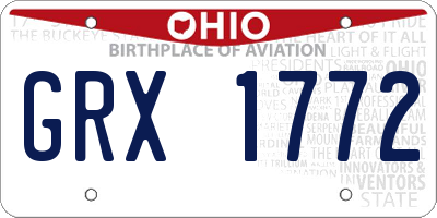 OH license plate GRX1772