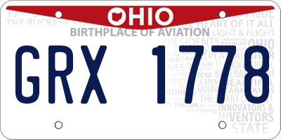 OH license plate GRX1778