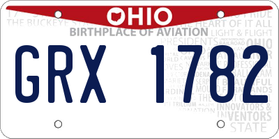OH license plate GRX1782