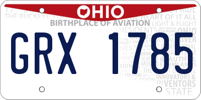 OH license plate GRX1785