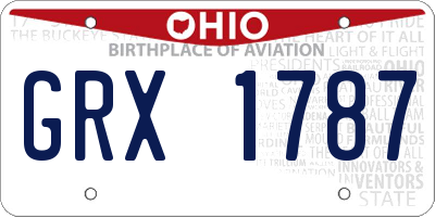 OH license plate GRX1787