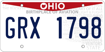OH license plate GRX1798