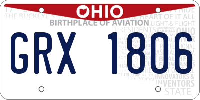 OH license plate GRX1806