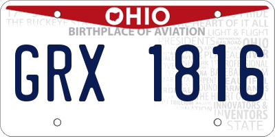 OH license plate GRX1816