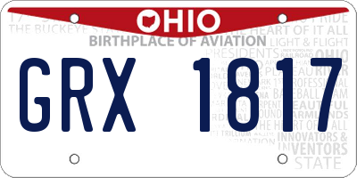 OH license plate GRX1817