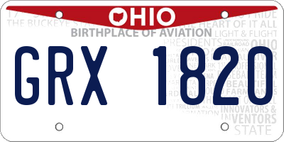 OH license plate GRX1820