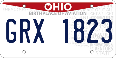 OH license plate GRX1823