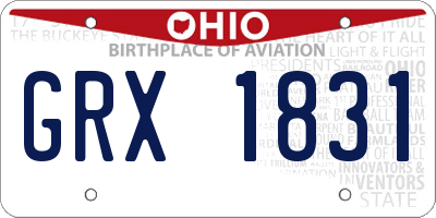 OH license plate GRX1831