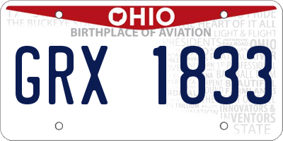 OH license plate GRX1833