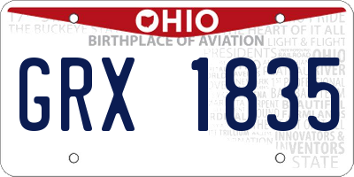 OH license plate GRX1835