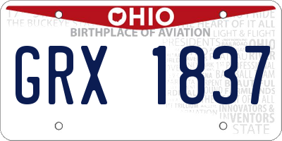 OH license plate GRX1837