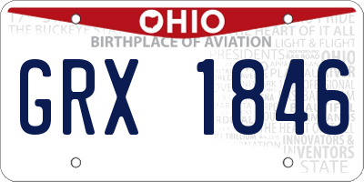 OH license plate GRX1846