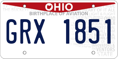 OH license plate GRX1851