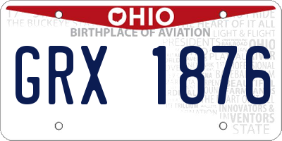 OH license plate GRX1876