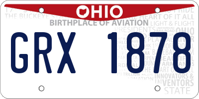 OH license plate GRX1878