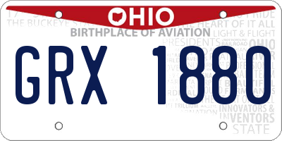 OH license plate GRX1880