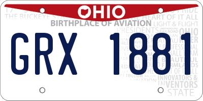 OH license plate GRX1881