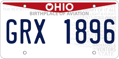 OH license plate GRX1896