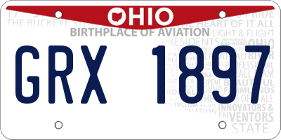 OH license plate GRX1897