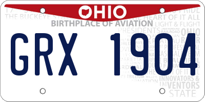 OH license plate GRX1904