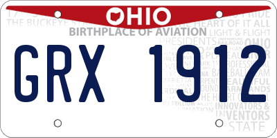 OH license plate GRX1912