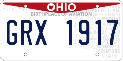 OH license plate GRX1917