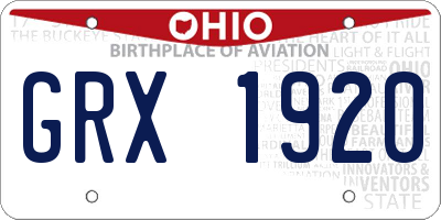 OH license plate GRX1920
