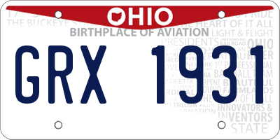 OH license plate GRX1931