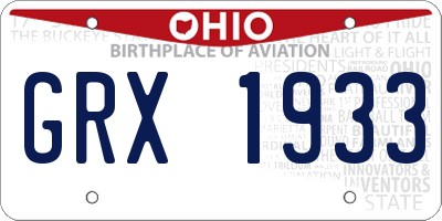 OH license plate GRX1933