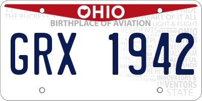 OH license plate GRX1942